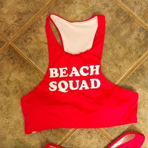 NWOT Medium VS PINK Bikini Squad Top Red